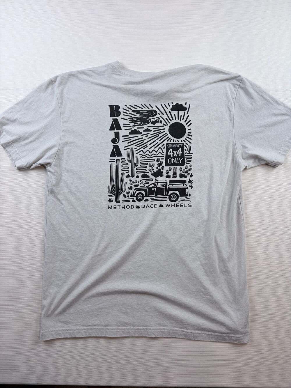 Method Race Wheels Baja Adventure T-Shirt Size L Gray Graphic Tee